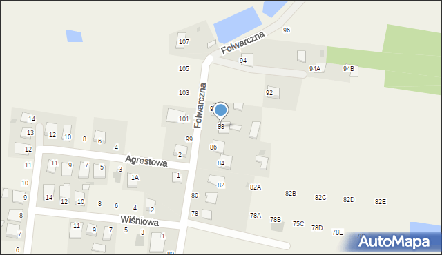Rogóźno, Folwarczna, 88, mapa Rogóźno