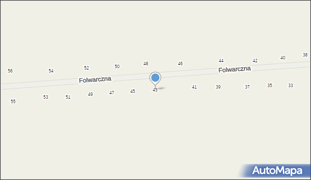 Różanka, Folwarczna, 43, mapa Różanka