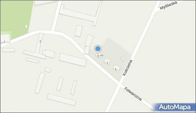 Ruchna, Folwarczna, 1, mapa Ruchna