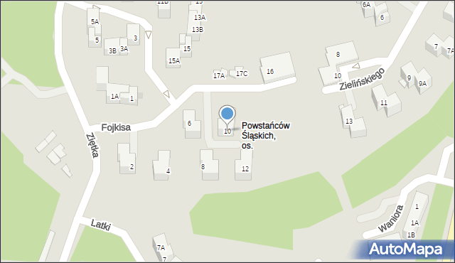Ruda Śląska, Fojkisa Walentego, 10, mapa Rudy Śląskiej