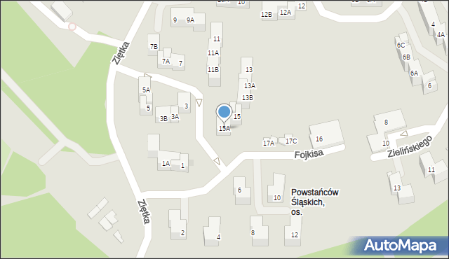 Ruda Śląska, Fojkisa Walentego, 15A, mapa Rudy Śląskiej