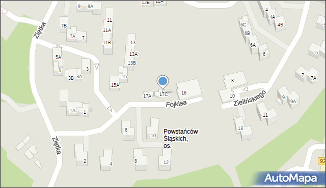 Ruda Śląska, Fojkisa Walentego, 17C, mapa Rudy Śląskiej