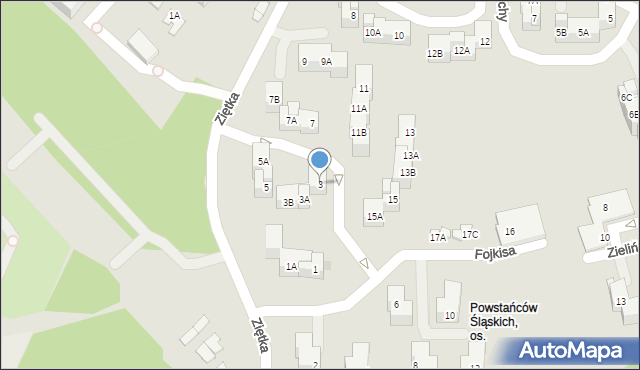 Ruda Śląska, Fojkisa Walentego, 3, mapa Rudy Śląskiej