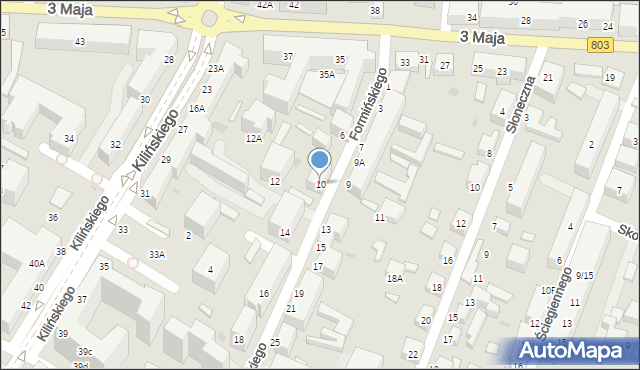 Siedlce, Formińskiego Józefa, 10, mapa Siedlce