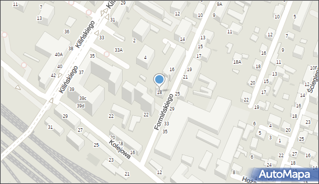 Siedlce, Formińskiego Józefa, 18, mapa Siedlce