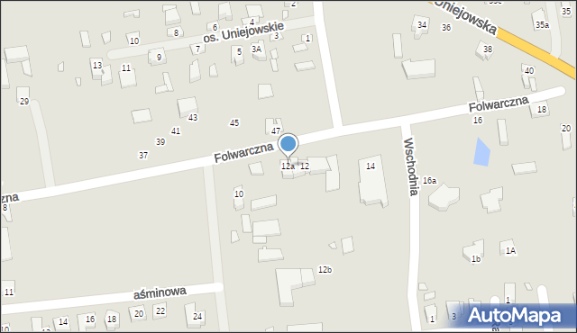 Turek, Folwarczna, 12a, mapa Turka
