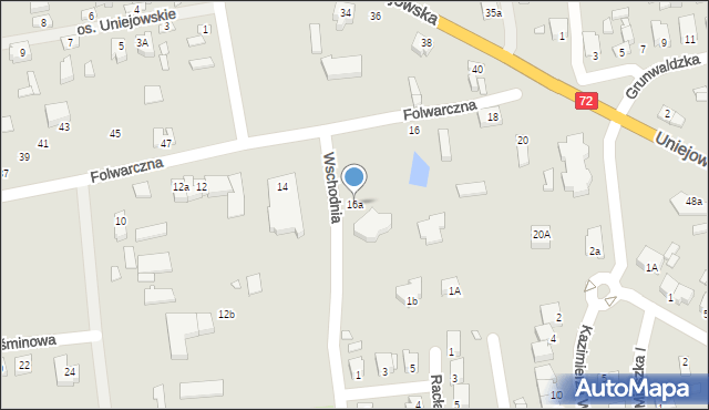 Turek, Folwarczna, 16a, mapa Turka