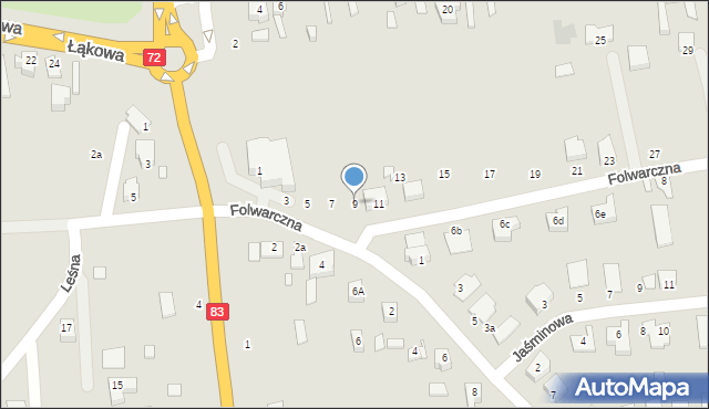 Turek, Folwarczna, 9, mapa Turka