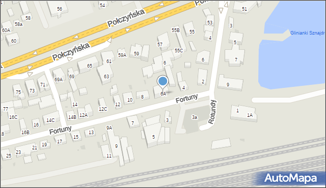 Warszawa, Fortuny, 6A, mapa Warszawy