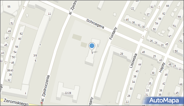 Warszawa, Fontany Antoniego, 3, mapa Warszawy