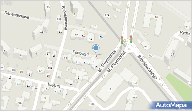 Warszawa, Fortowa, 4, mapa Warszawy