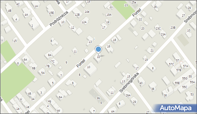 Warszawa, Fortel, 12, mapa Warszawy