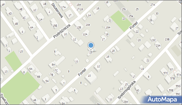 Warszawa, Fortel, 13, mapa Warszawy