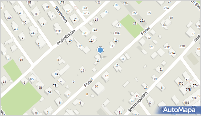 Warszawa, Fortel, 15, mapa Warszawy