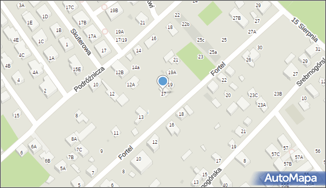 Warszawa, Fortel, 17, mapa Warszawy