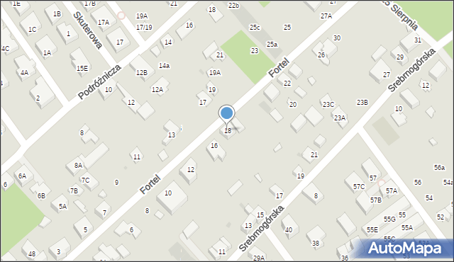 Warszawa, Fortel, 18, mapa Warszawy