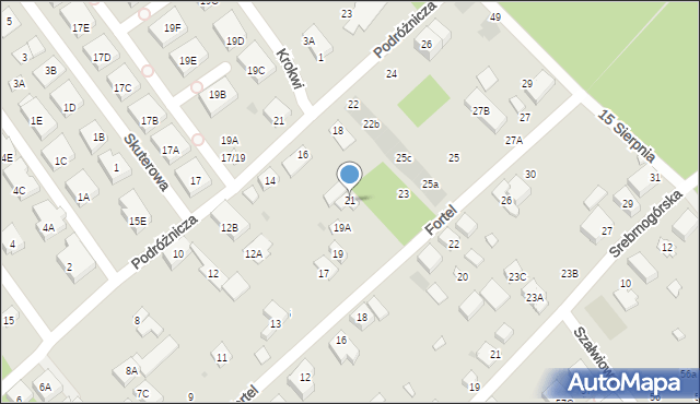 Warszawa, Fortel, 21, mapa Warszawy