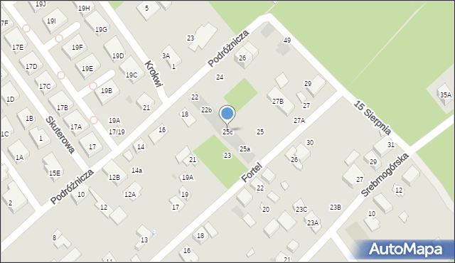 Warszawa, Fortel, 25c, mapa Warszawy