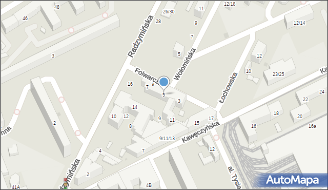 Warszawa, Folwarczna, 5, mapa Warszawy