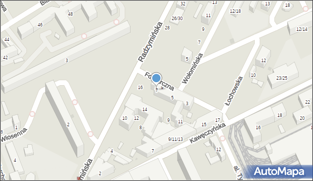 Warszawa, Folwarczna, 7, mapa Warszawy