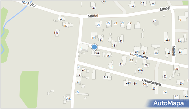 Zabrze, Fontanusa Walerego, prof., 36B, mapa Zabrza