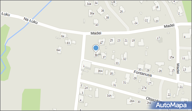 Zabrze, Fontanusa Walerego, prof., 39, mapa Zabrza