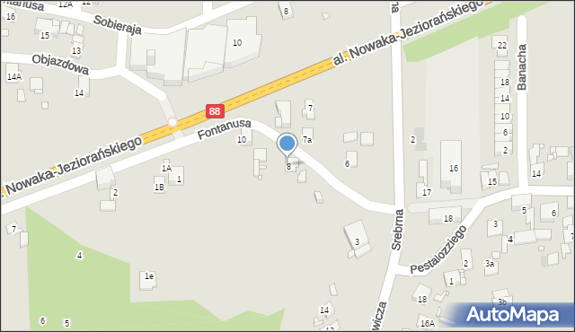 Zabrze, Fontanusa Walerego, prof., 8, mapa Zabrza