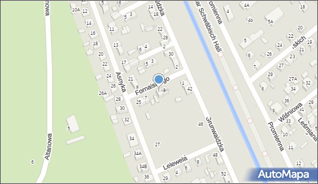 Zamość, Fornalskiego Franciszka, 5, mapa Zamościa