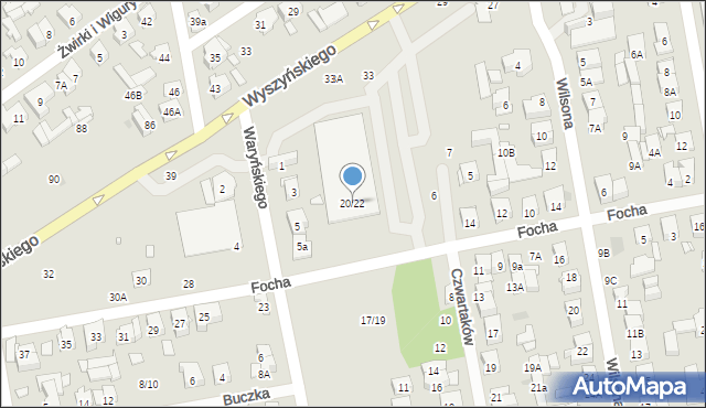 Zielonka, Focha Ferdynanda, marsz., 20/22, mapa Zielonka