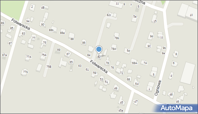 Żory, Folwarecka, 82, mapa Żor