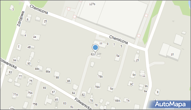 Żory, Folwarecka, 82d, mapa Żor