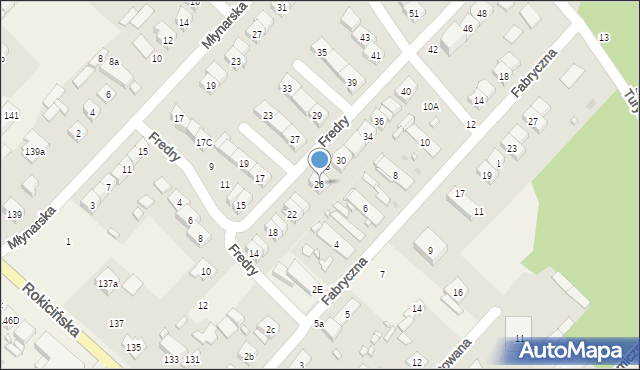 Andrespol, Fredry Aleksandra, 26, mapa Andrespol