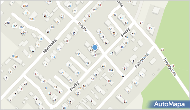 Andrespol, Fredry Aleksandra, 41, mapa Andrespol