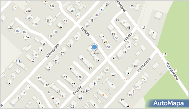 Andrespol, Fredry Aleksandra, 43, mapa Andrespol