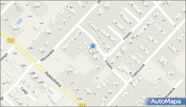 Andrespol, Fredry Aleksandra, 6, mapa Andrespol