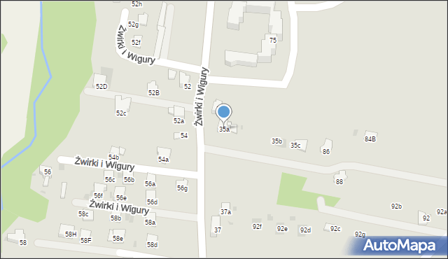 Andrychów, Franciszka Żwirki i Stanisława Wigury, 35a, mapa Andrychów