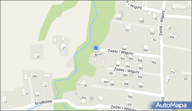 Andrychów, Franciszka Żwirki i Stanisława Wigury, 56, mapa Andrychów