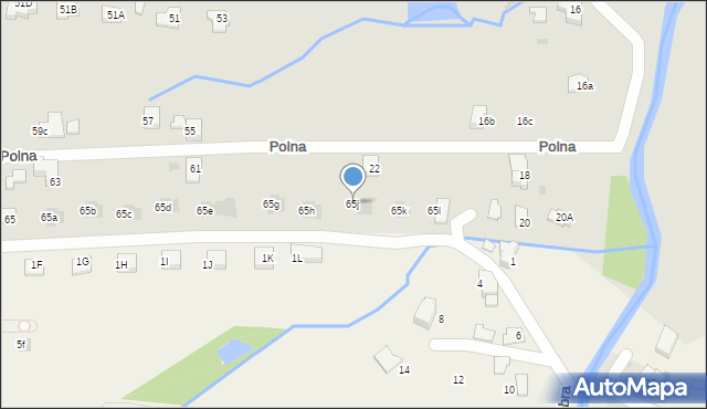 Andrychów, Franciszka Żwirki i Stanisława Wigury, 65j, mapa Andrychów