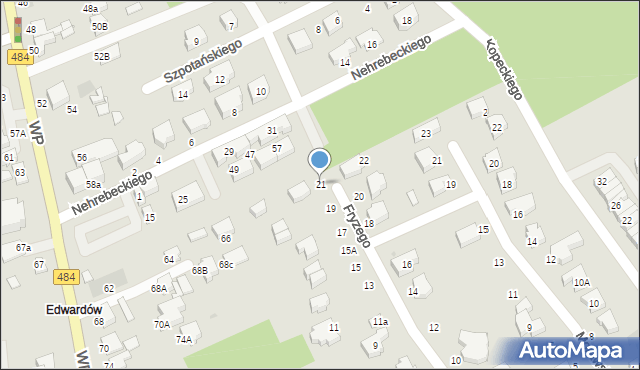 Bełchatów, Fryzego Stanisława, 21, mapa Bełchatów