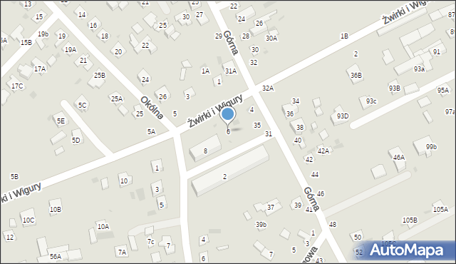 Biała Podlaska, Franciszka Żwirki i Stanisława Wigury, 6, mapa Białej Podlaskiej