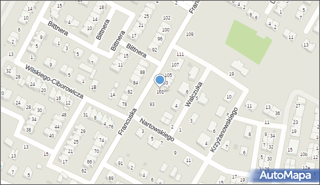 Biała Podlaska, Francuska, 101, mapa Białej Podlaskiej