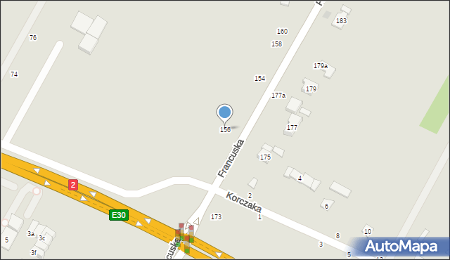 Biała Podlaska, Francuska, 156, mapa Białej Podlaskiej