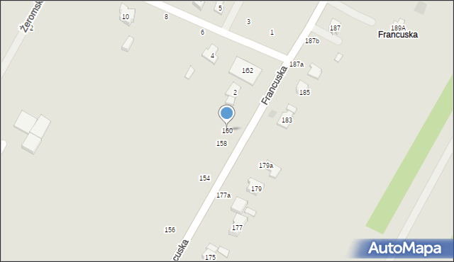 Biała Podlaska, Francuska, 160, mapa Białej Podlaskiej