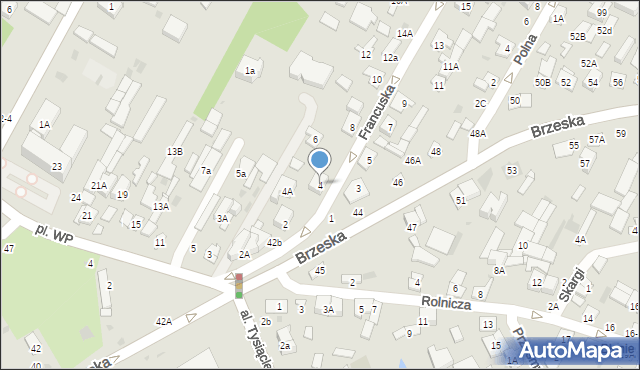 Biała Podlaska, Francuska, 4, mapa Białej Podlaskiej