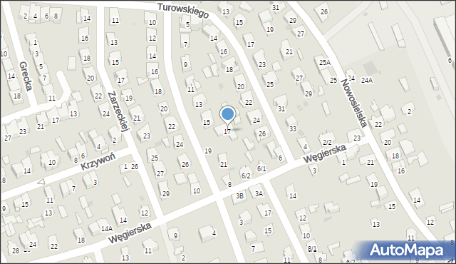 Białystok, Francuska, 17, mapa Białegostoku