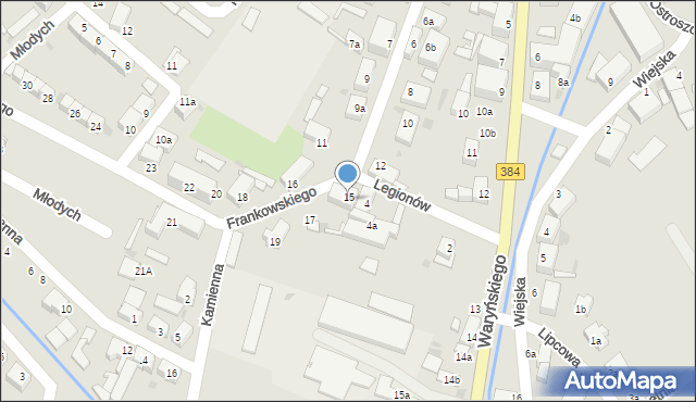 Bielawa, Frankowskiego Stefana, kmdr., 15, mapa Bielawa