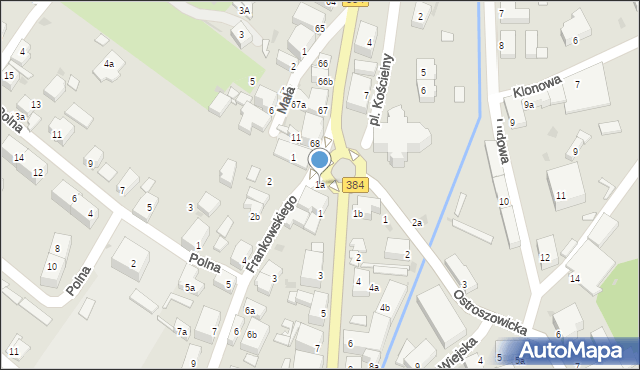 Bielawa, Frankowskiego Stefana, kmdr., 1a, mapa Bielawa