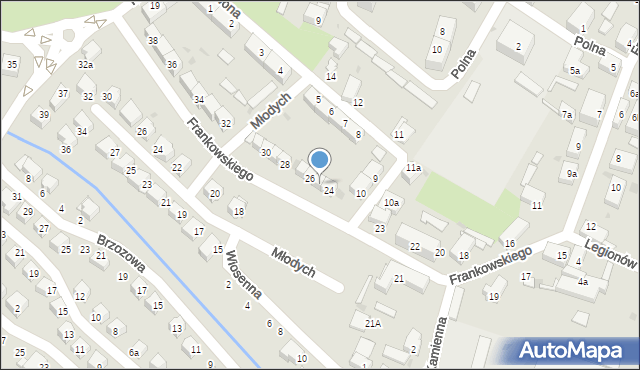 Bielawa, Frankowskiego Stefana, kmdr., 25, mapa Bielawa