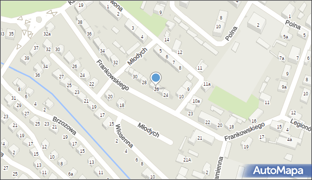 Bielawa, Frankowskiego Stefana, kmdr., 26, mapa Bielawa