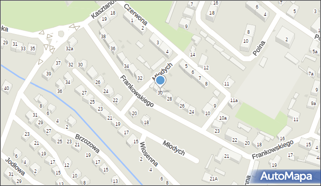 Bielawa, Frankowskiego Stefana, kmdr., 30, mapa Bielawa